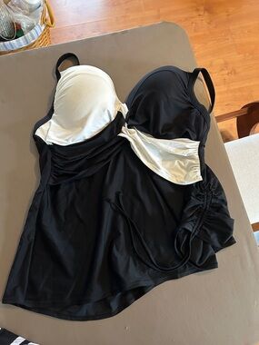 Black & White Tankini Swim Top - Women Intimates & Sleepwear
